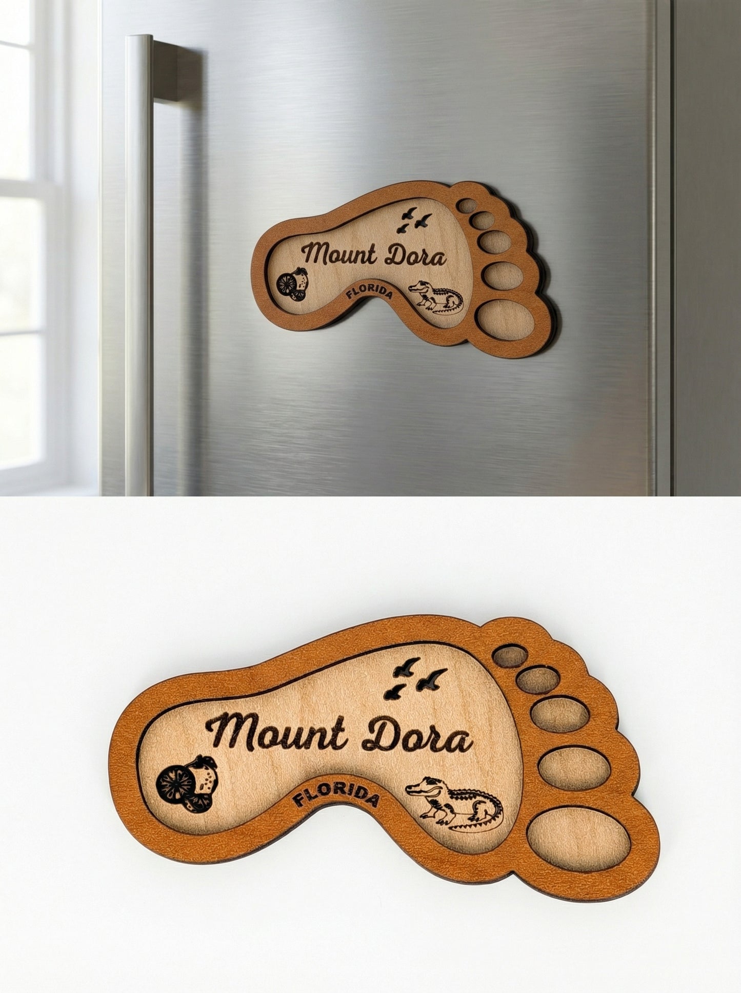 Florida Footprint Magnet- Mount Dora/ Customizable
