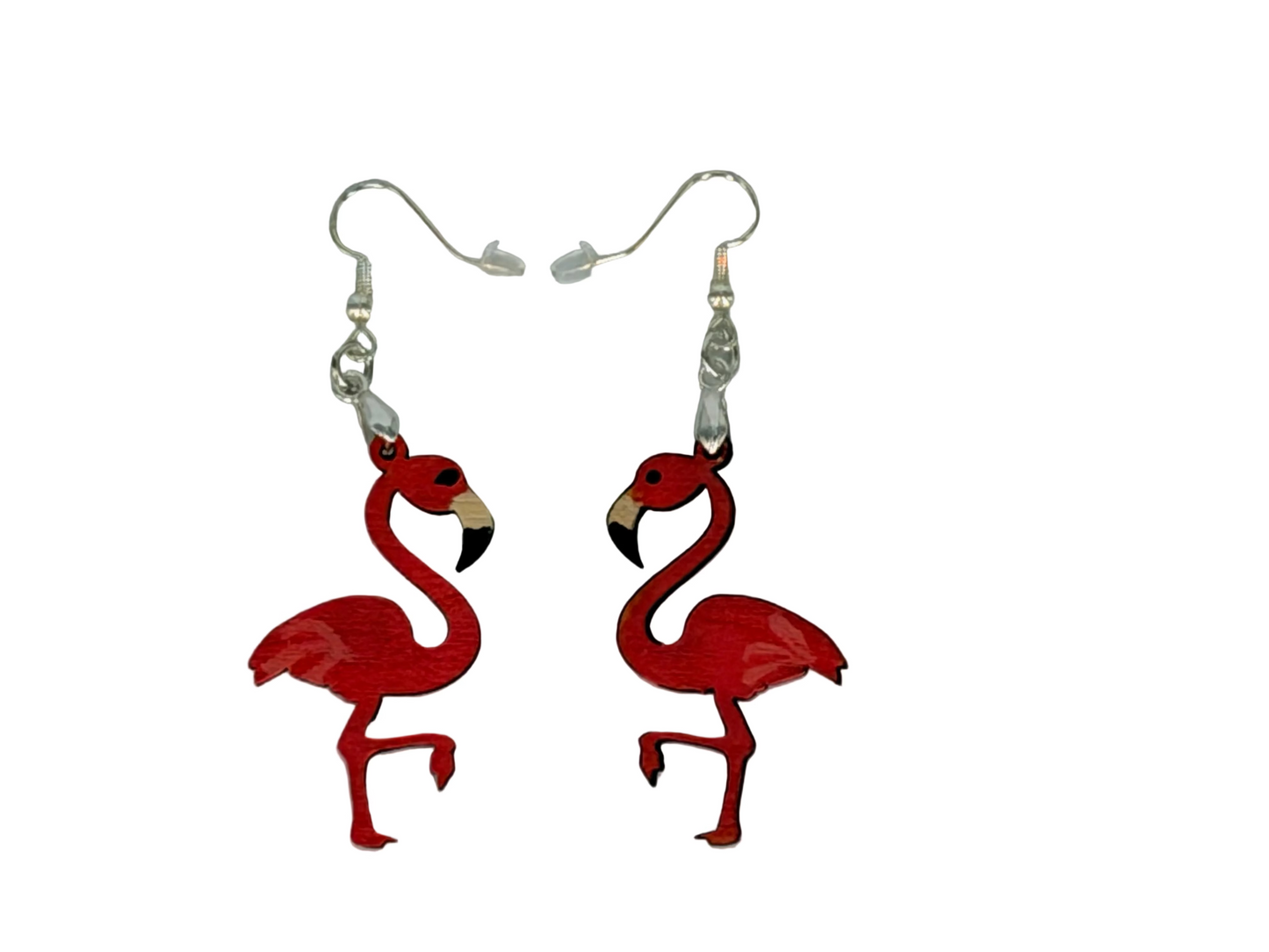 Hand Painted Wood Flamingo Earring (Set)