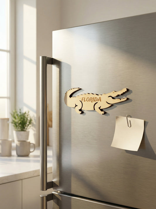 Real Wood Gator Magnet
