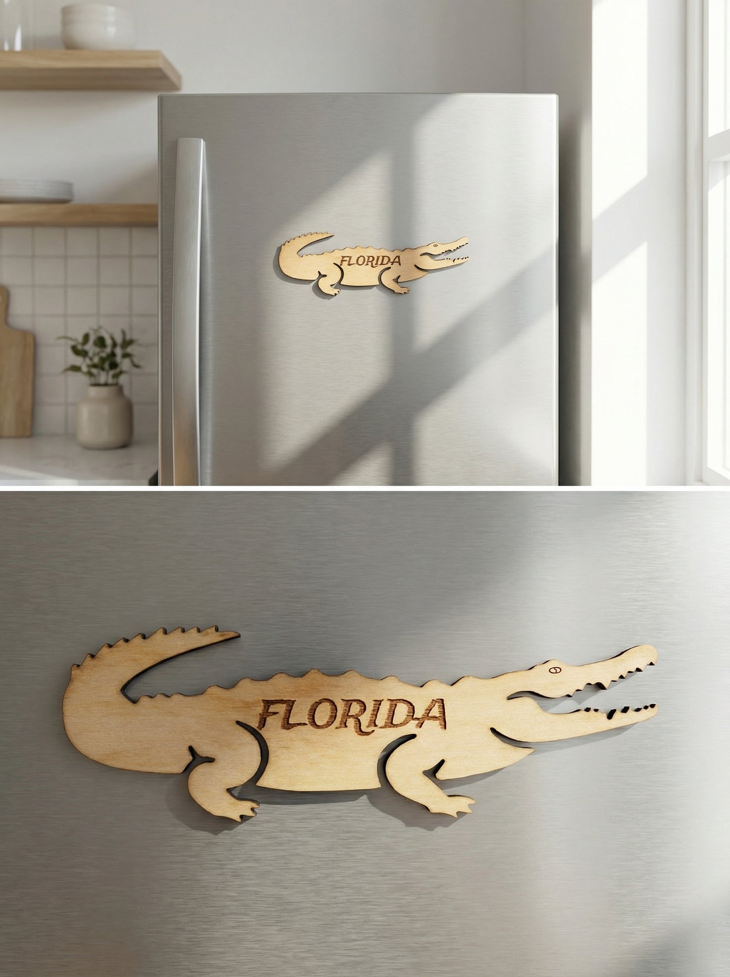 Real Wood Gator Magnet