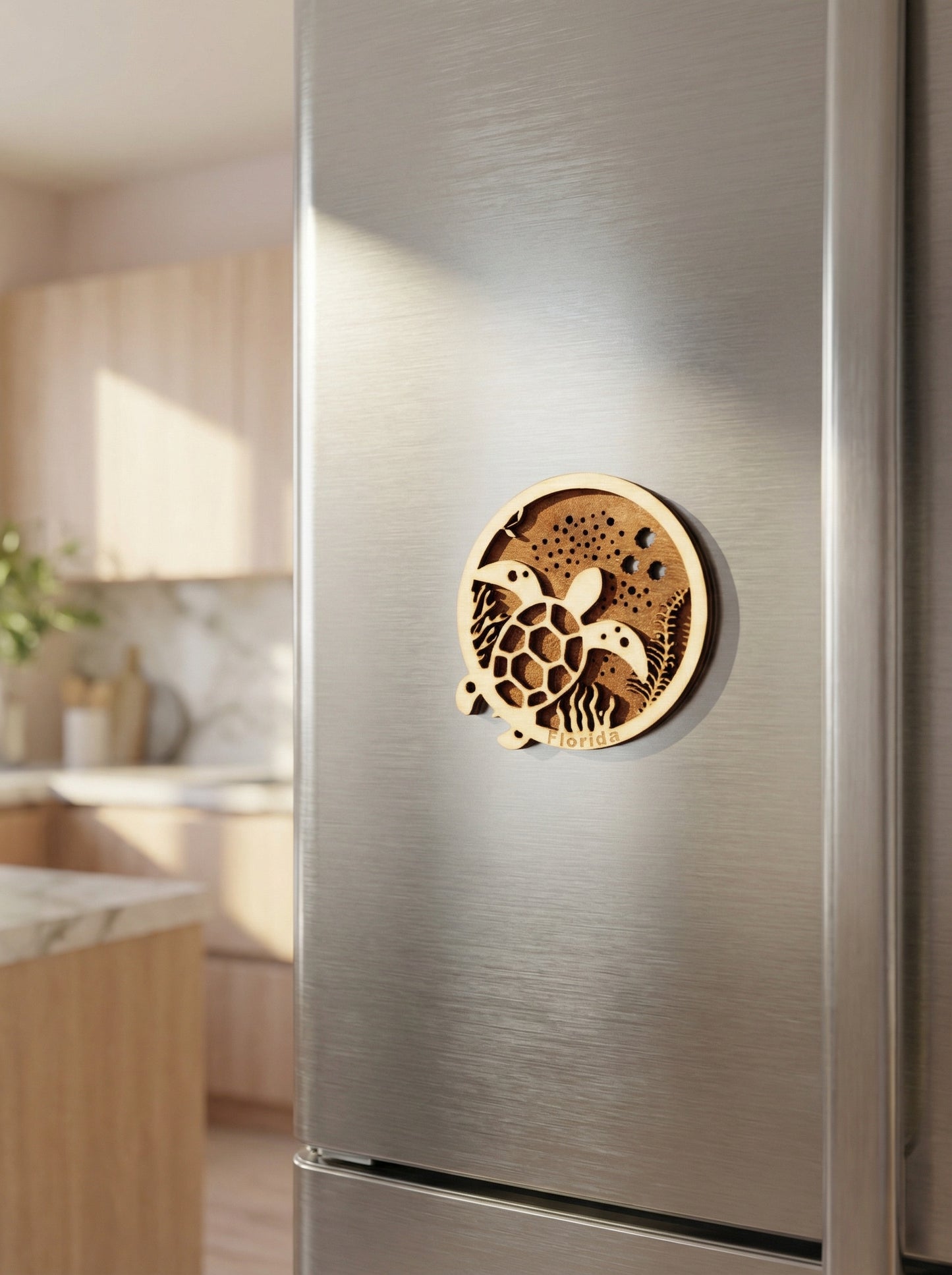 Sea Turtle Magnet- Real Wood