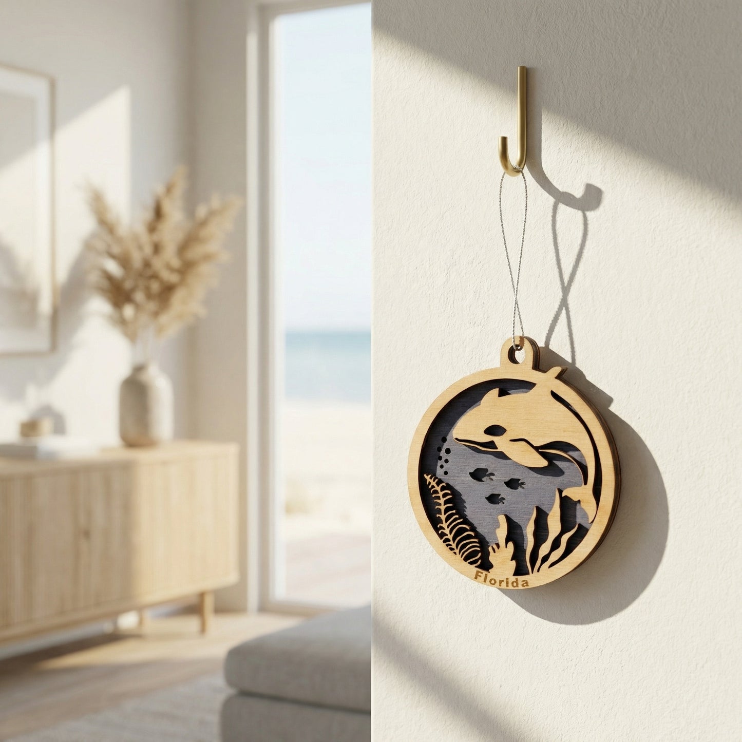 Killer Whale Wood Ornament- Double Sided