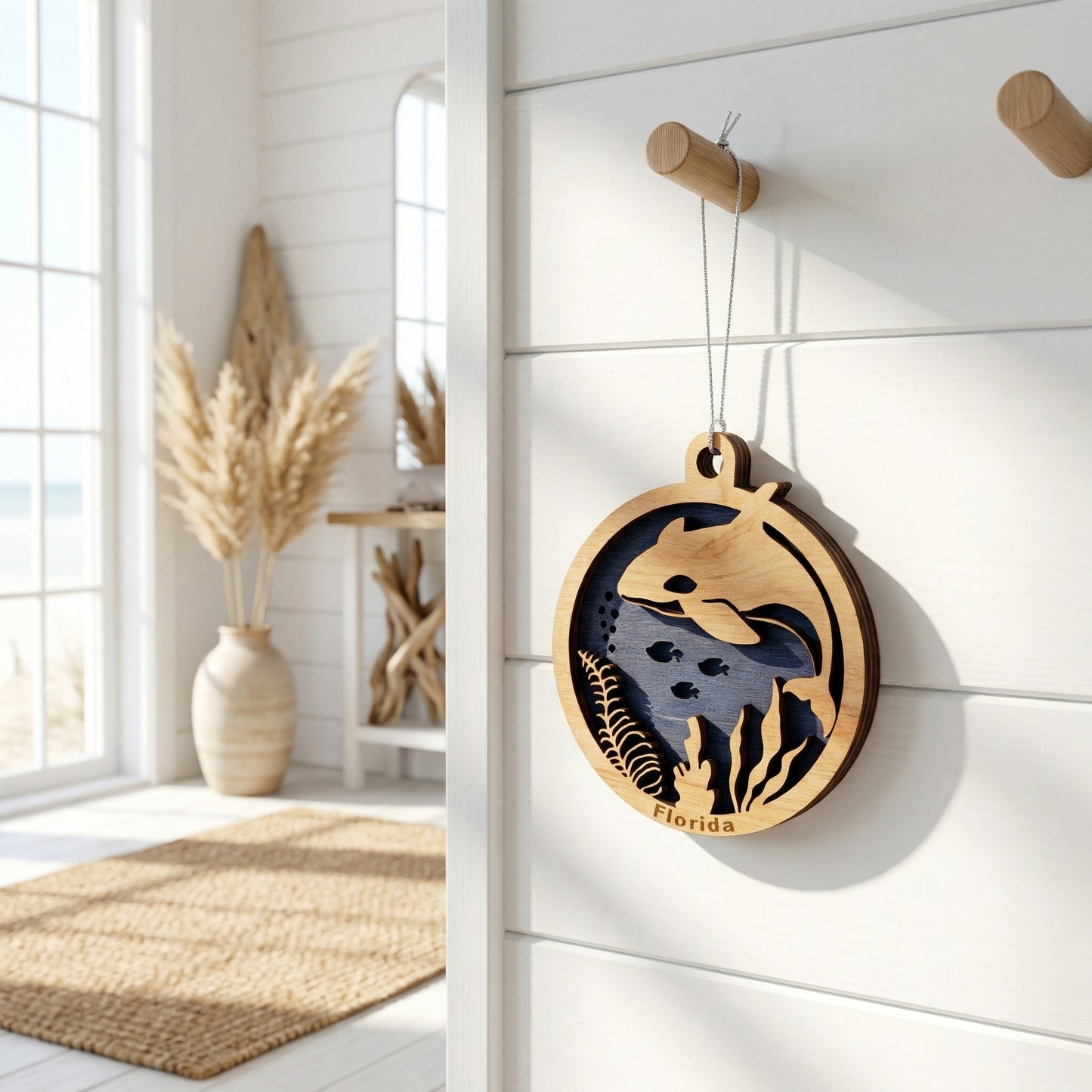 Killer Whale Wood Ornament- Double Sided