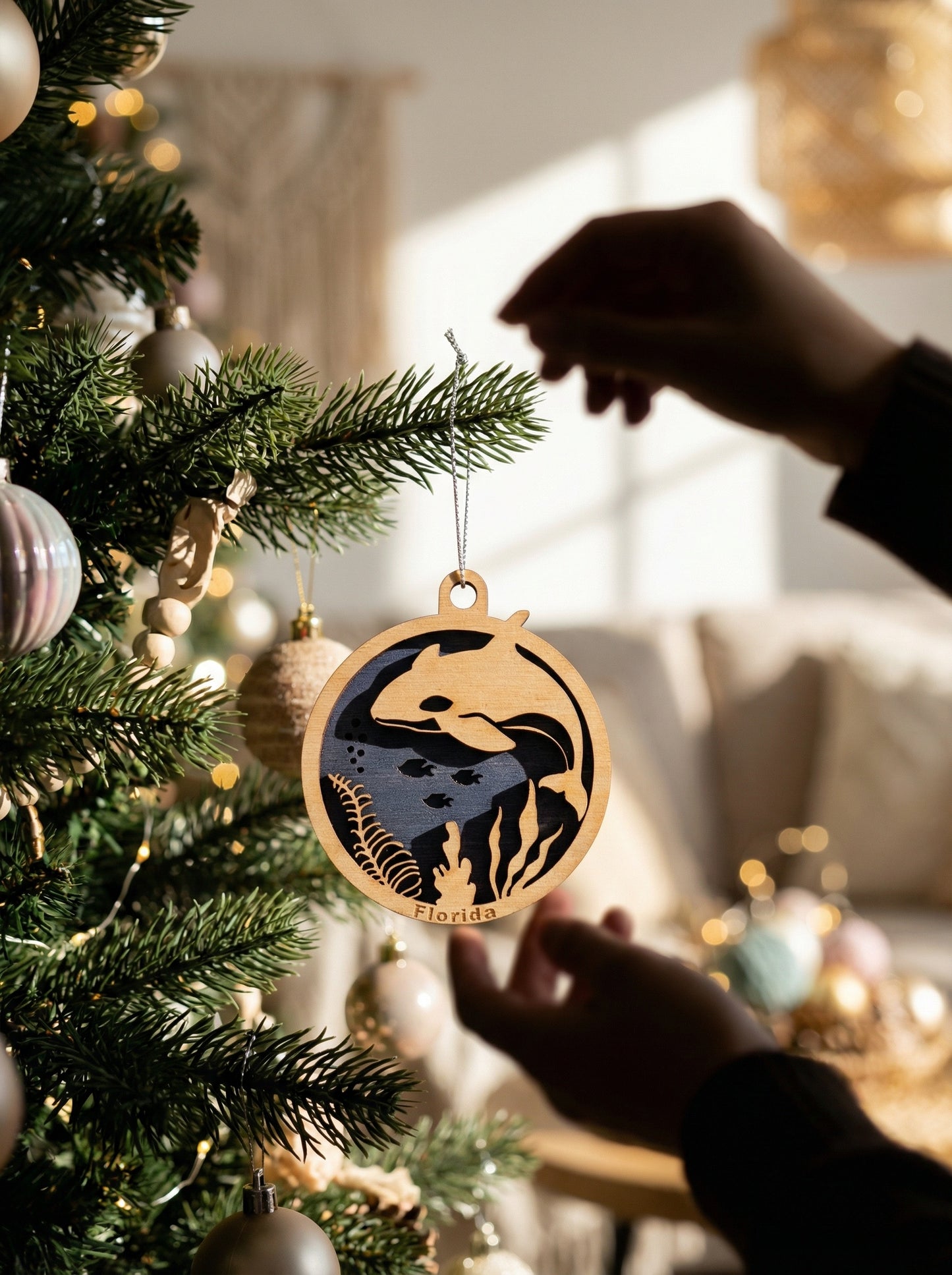 Killer Whale Wood Ornament- Double Sided