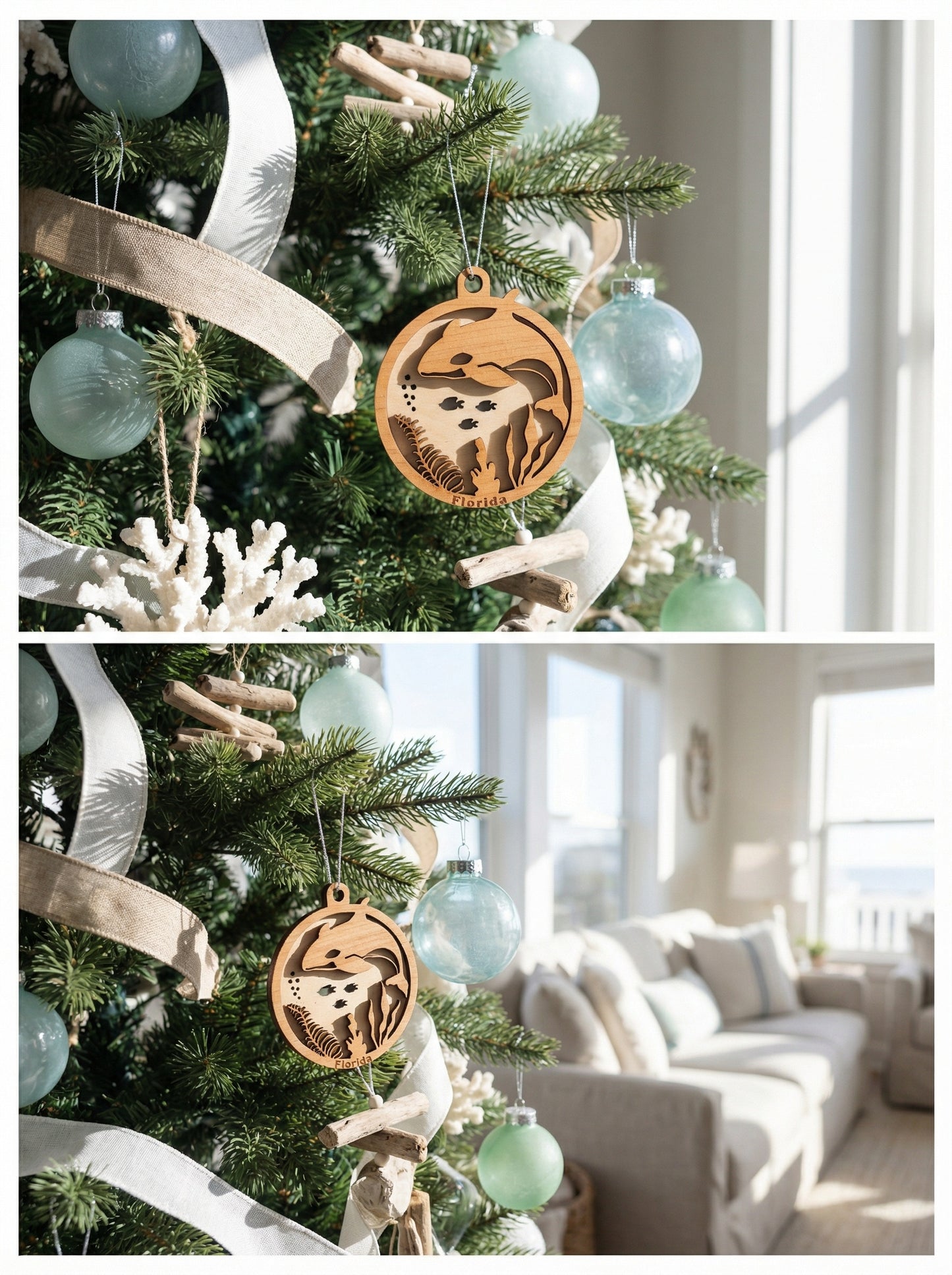 Killer Whale Wood Ornament- Double Sided