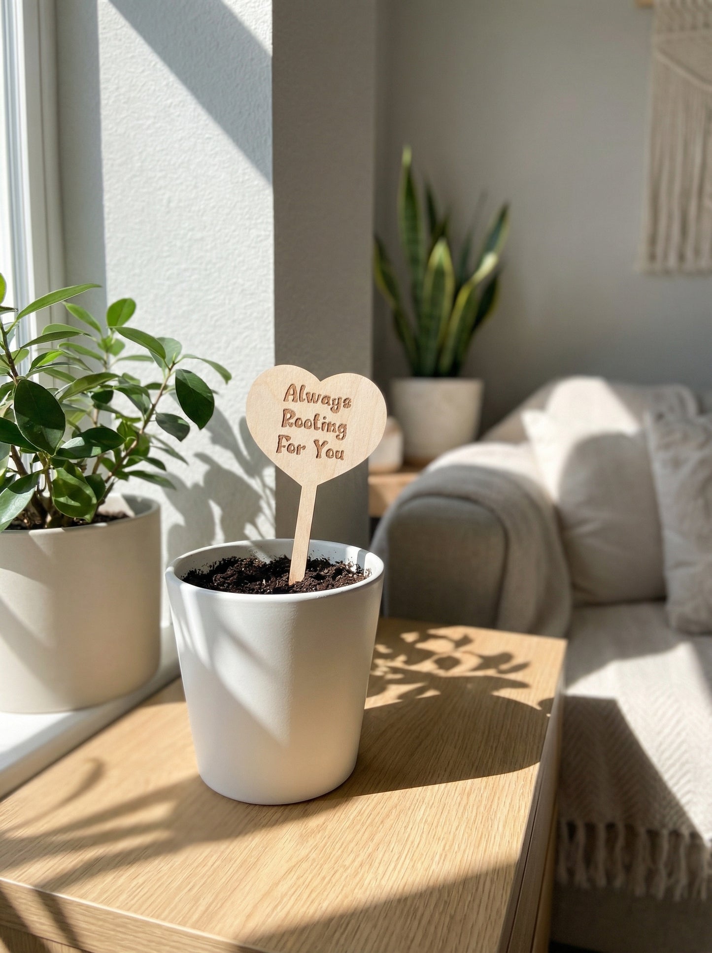 Heart Plant Sticks With Fun Sayings- Wood