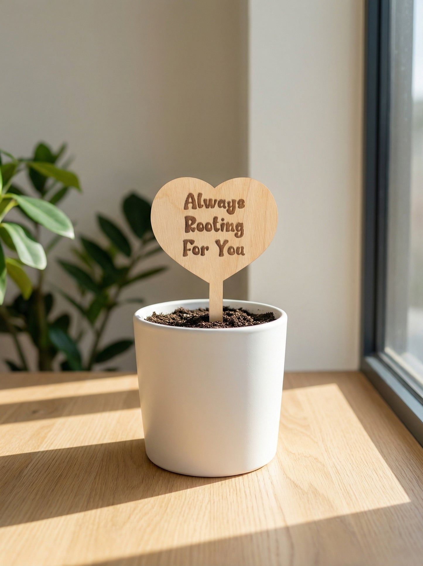 Heart Plant Sticks With Fun Sayings- Wood
