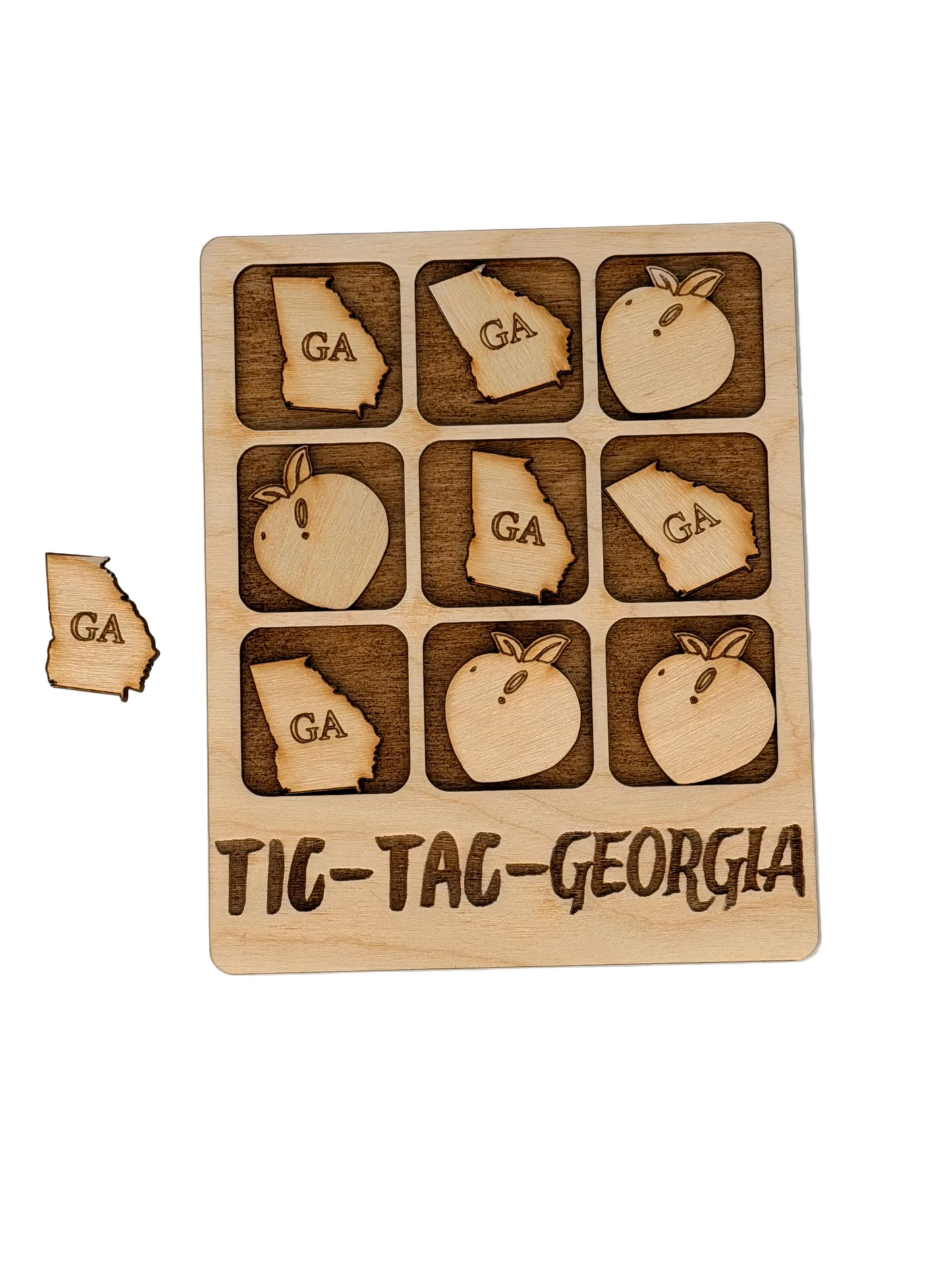 Tic-Tac Georgia- Laser Cut Wood Game